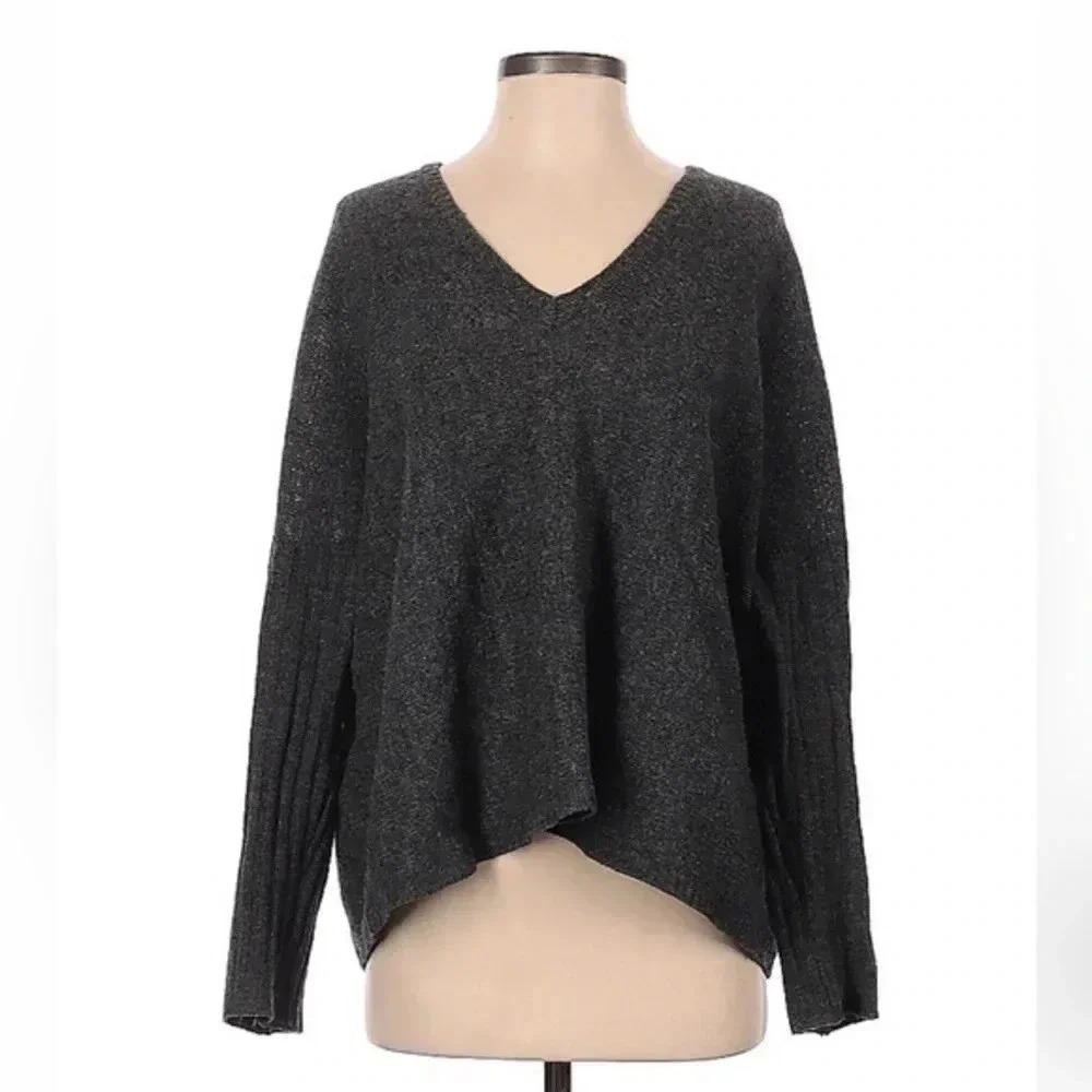 BCBGMAXAZRIA Y2K Charcoal Grey Wool & Cashmere Blend Sweater Size S Small